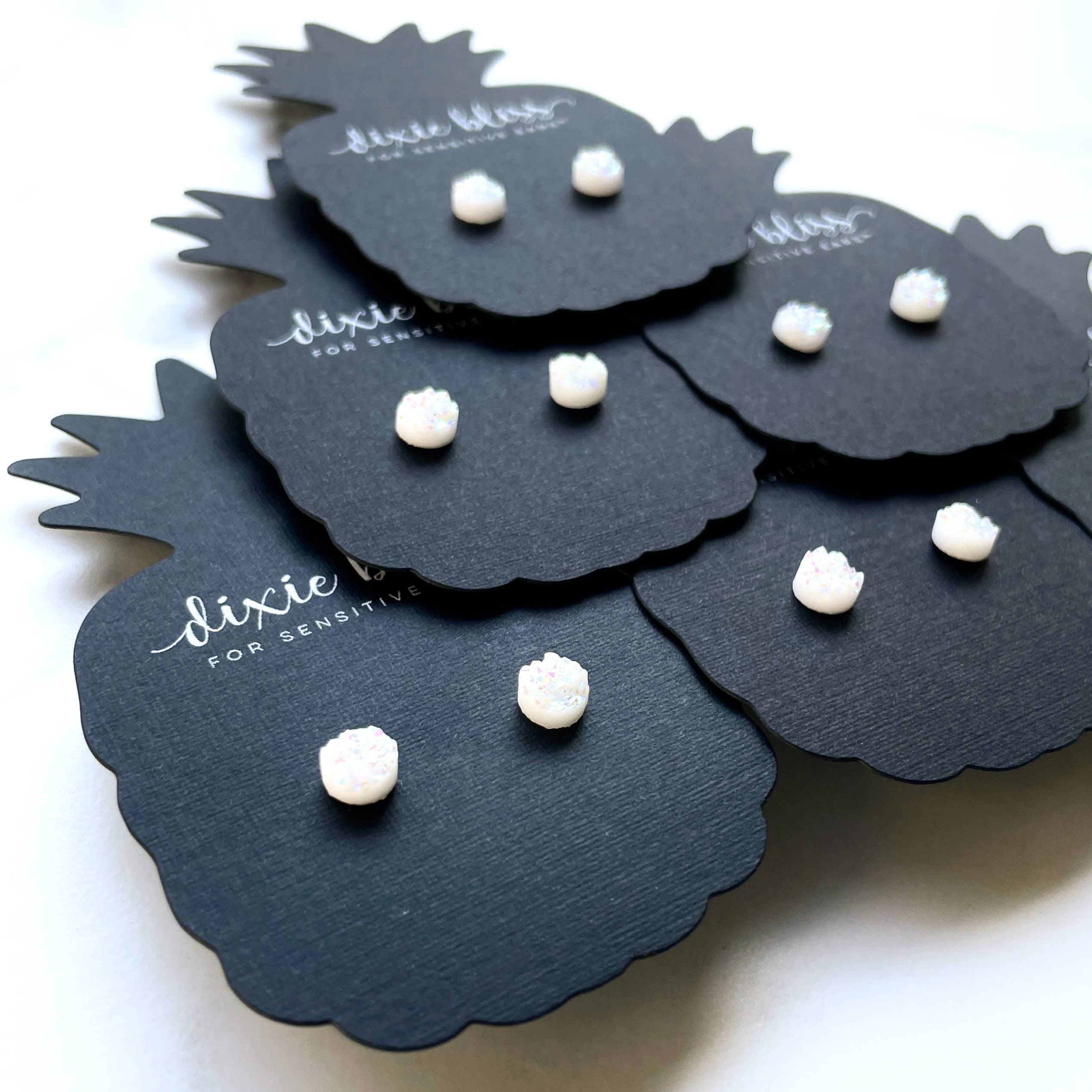 Dixie Bliss - Wholesale Stud/Post Earrings - Micros in White1