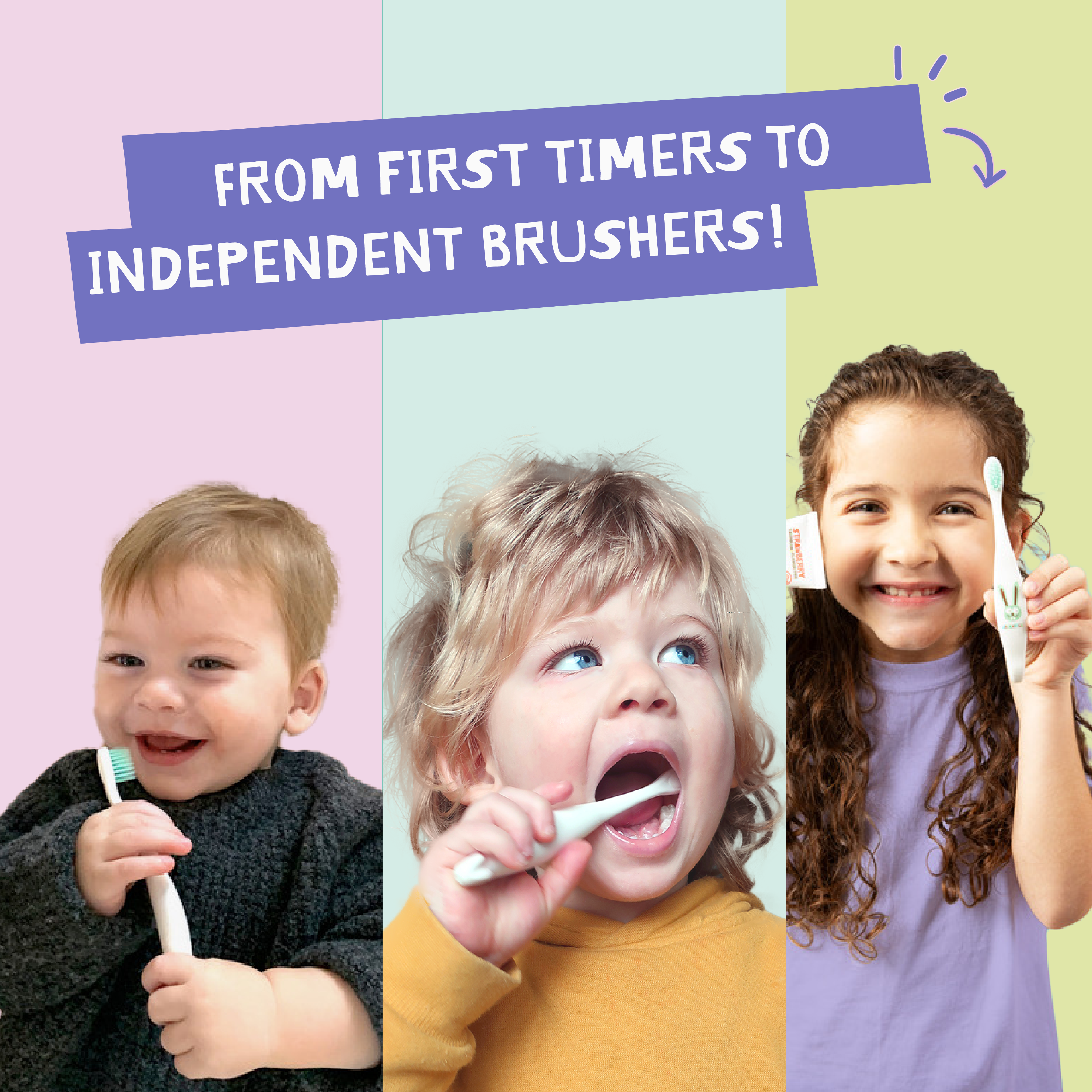 Jack N' Jill Kids & NFco - Vente Brosse à Dents - Enfant et bébé - Brosse à dents Jack N'Jill pour enfants - Assortiment licorne et singe5