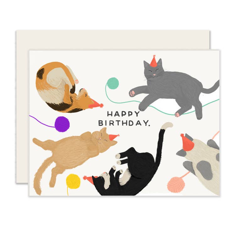 Verjaardag van katten | Verjaardagskaart voor katten | Verjaardagskaart voor kattenliefhebbers voor wholesale door Slightly Stationery
