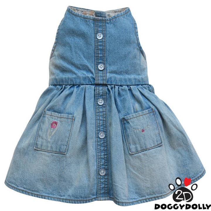 SMALL DOG - Klassisk Doggy Denim Kjole for engroshandel hos DoggyDolly Australia/NZ