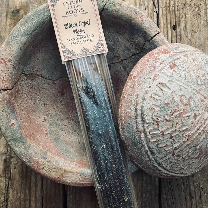 ReturnToTheRoots - Wholesale Incense - BLACK COPAL Hand-Rolled Artisan Resin Incense 6 Pack6