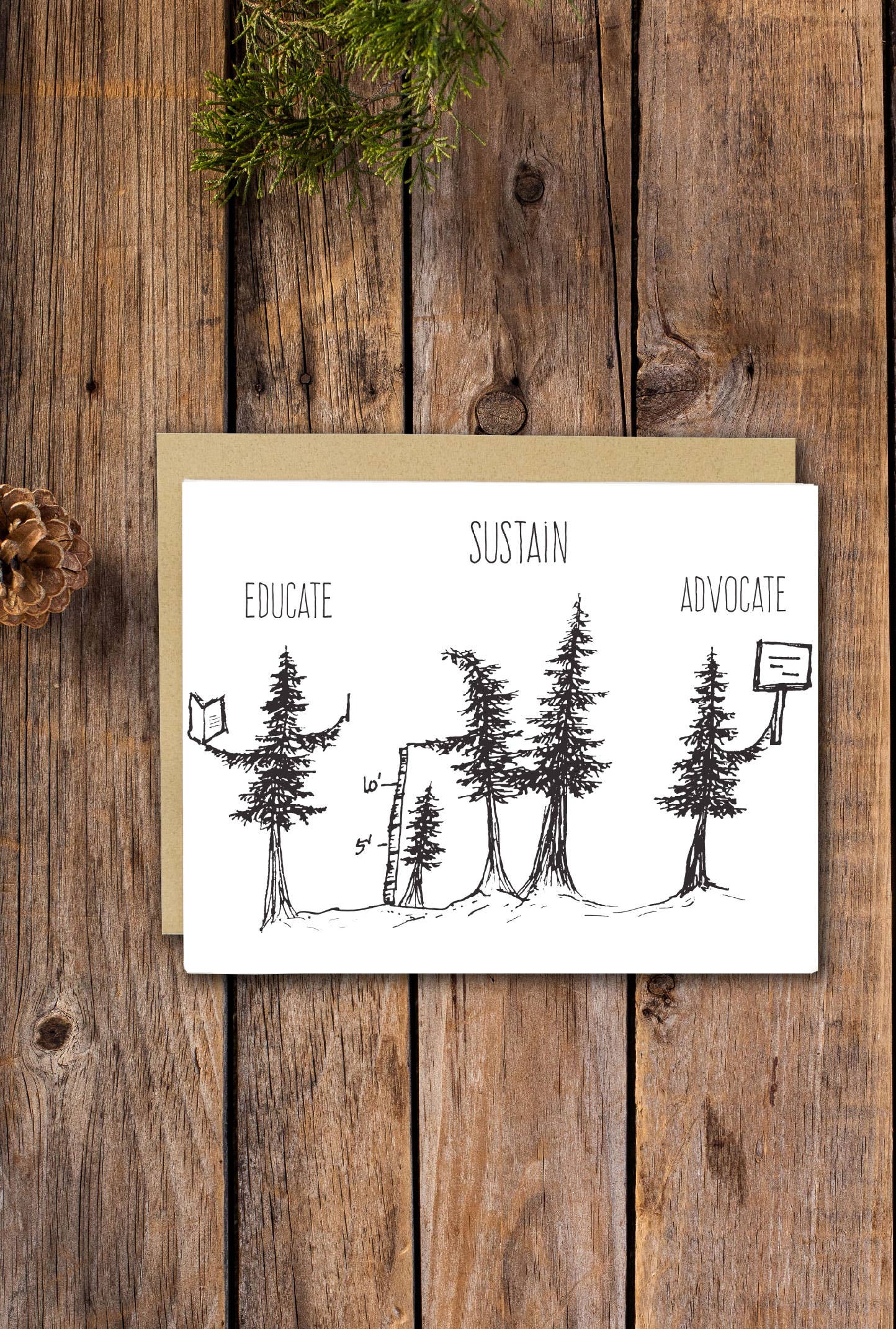 Drawn to Ecology - Wholesale Everyday Greeting Card - Educate Sustain Advocate Card3