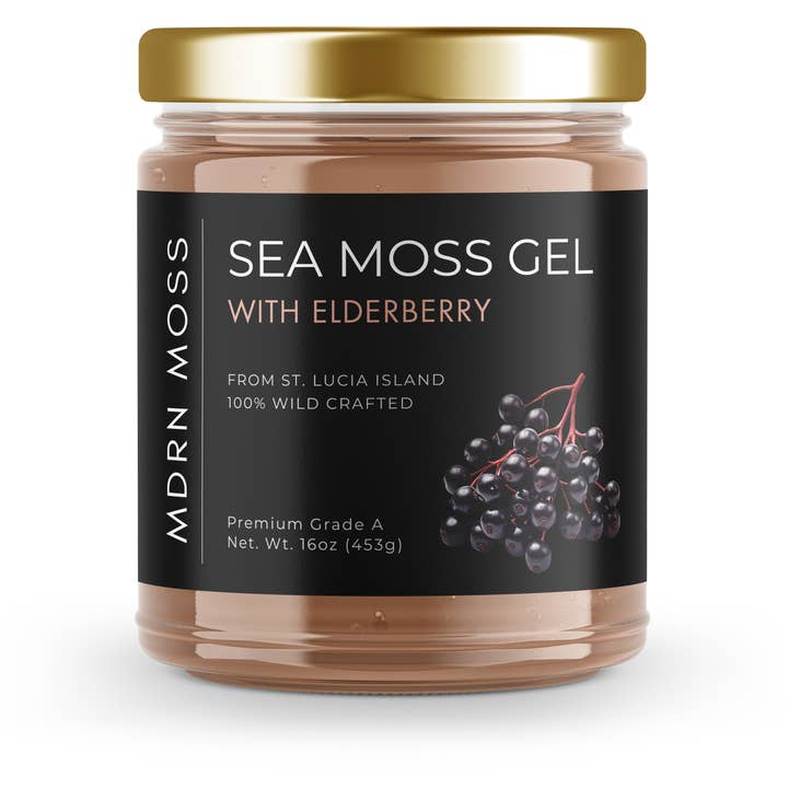Sea Moss Gel with ElderBerry for wholesale by MDRN Moss