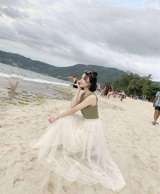 Sun Imperial - Wholesale Skirt - Women's - Long Tulle Mesh Skirt High Waist - Pleated Tutu Design3