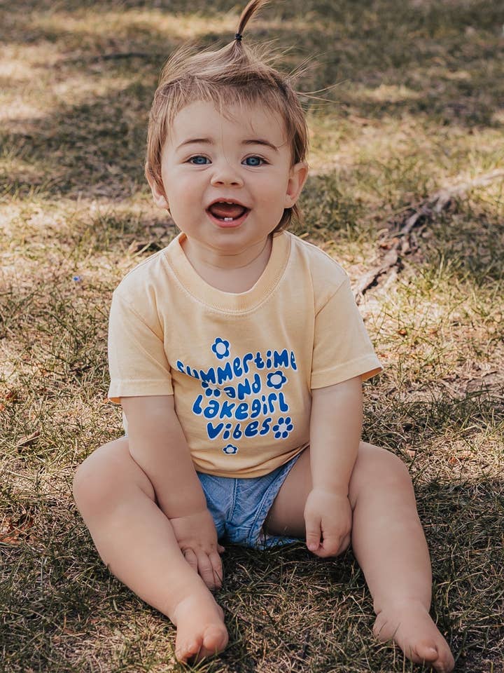 Lakebaby Ringspun Tee in Butter for wholesale by Lakegirl