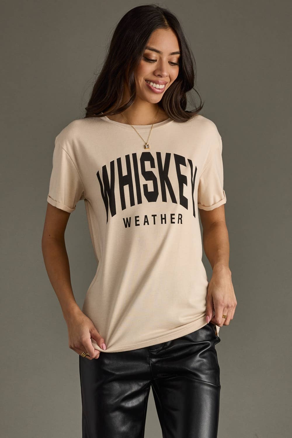 Panache Apparel Co. - Wholesale T-Shirt (Graphic) - Women's - Tan Whiskey Weather Tee3