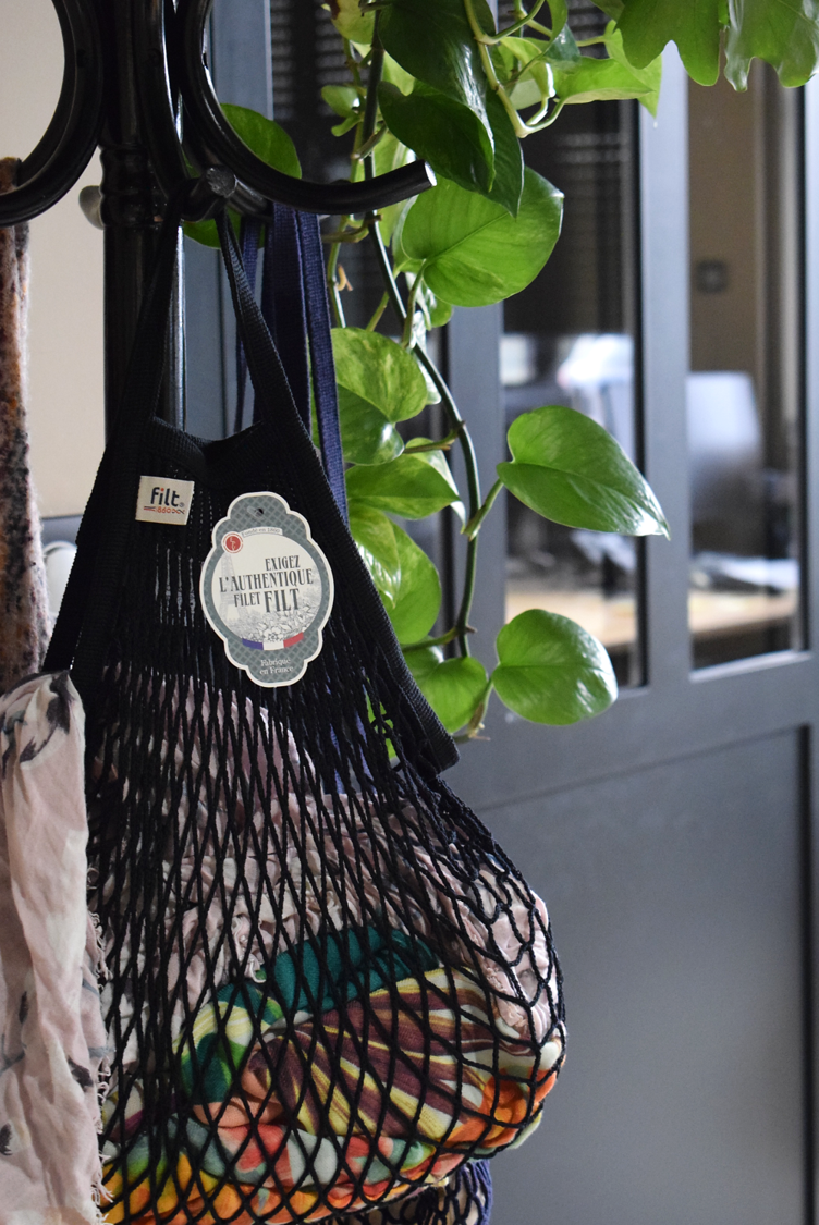 Filt1860 - Wholesale Grocery/Shopping Bag - Shopping net bag Noir small handles2