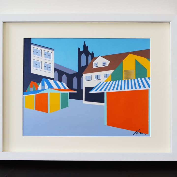 NORWICH MARKET Monteret tryk for engroshandel hos Rebecca Pymar