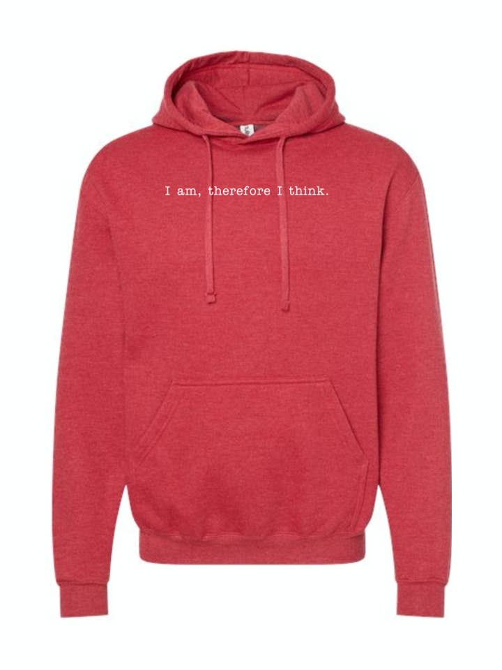 Soy, luego pienso - Sudadera con capucha de filosofía realista para venta al por mayor de Sock Religious