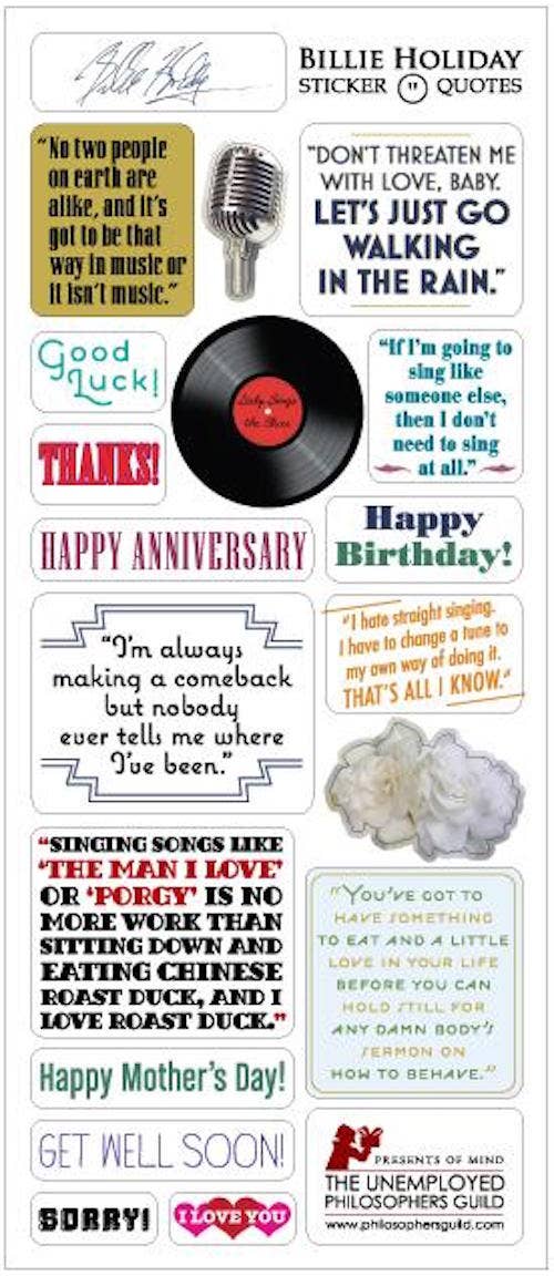 Unemployed Philosophers Guild – wholesale Vardagliga hälsningskort – Billie Holiday Card2