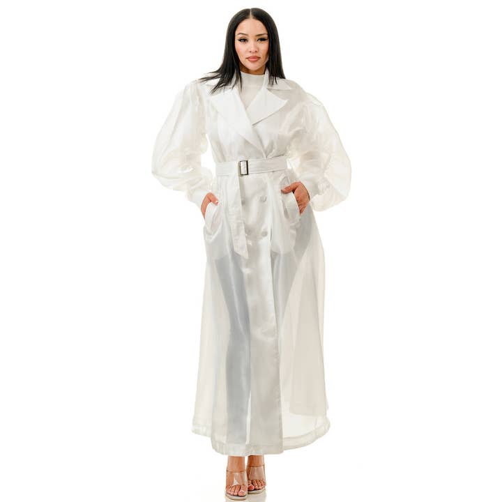 Ethereal Elegance Organza Trench Coat for wholesale by Esmeray Clothing