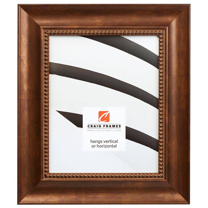 Craig Frames - Wholesale Picture Frame - 8x10 Picture Frame, Impression Antique Bronze, Assembled