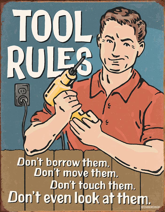 Desperate Enterprises - Wholesale Sign - Tool Rules Tin Sign0