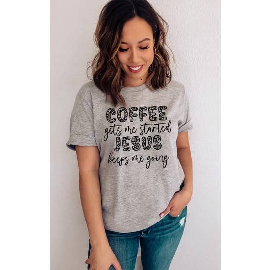 Coffee Gets Me Started Jesus Keeps Me Going for wholesale by Kensi's Korner