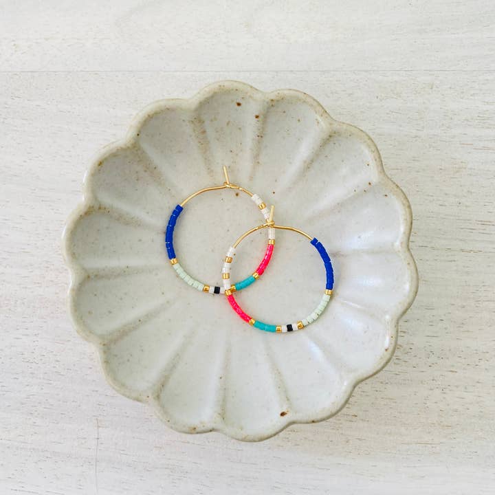 Girls Day Out by Amy Houston - Wholesale Hoop Earrings - Key Largo miyuki glass beaded hoop earrings