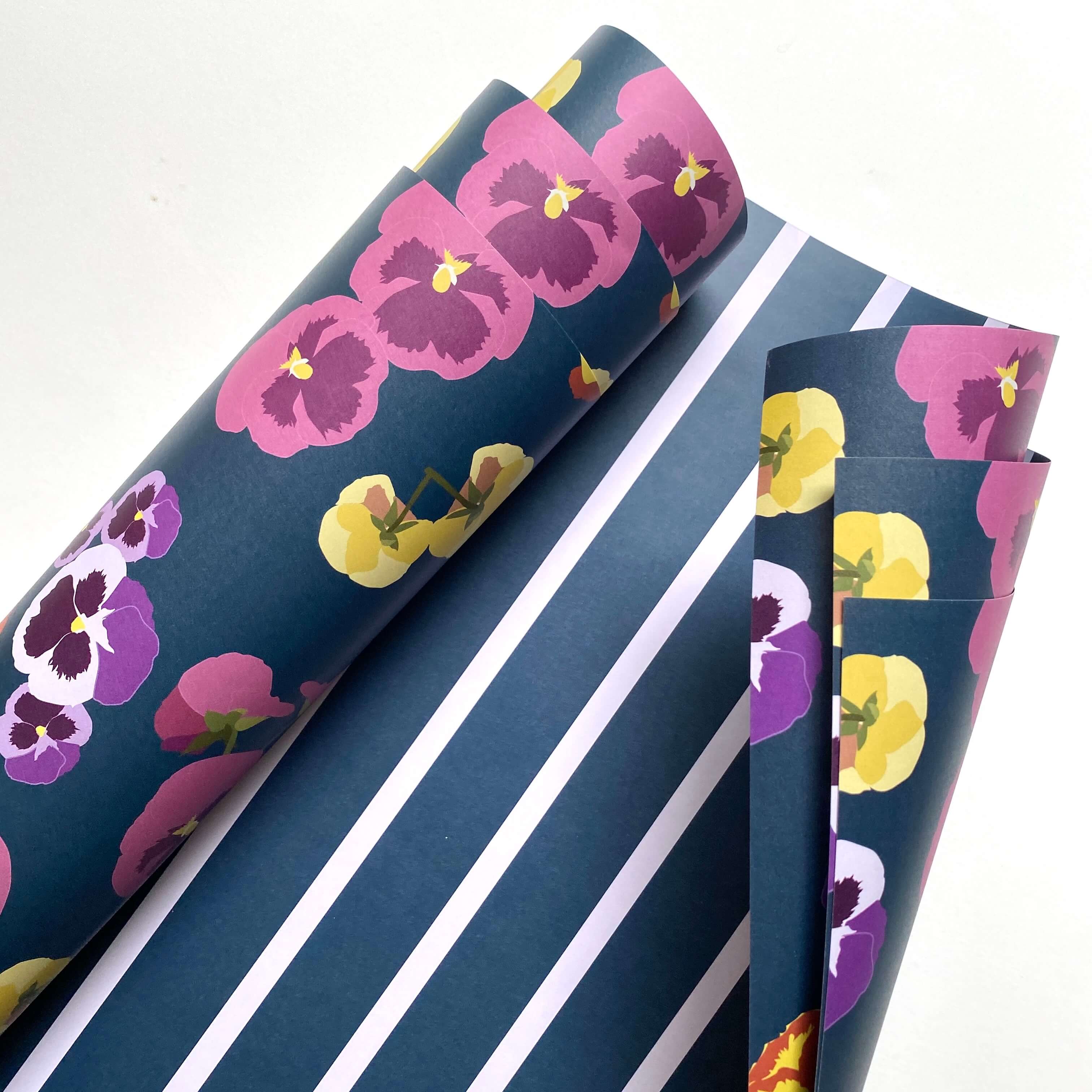 Ballard & Prescott - Wholesale Flat Wrap - Pansy Wrapping Paper4
