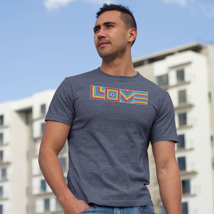 Pride Majic - Wholesale Screen Printed T-Shirt - Unisex - Geometric Love Pride Rainbow pattern Graphic tee 0