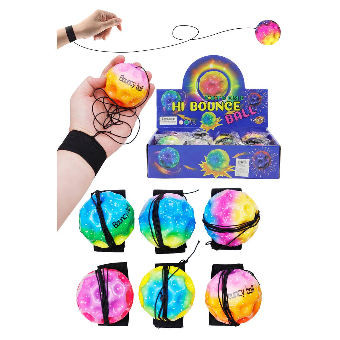Rainbow Meteorite Bouncy Return Gravity Ball for wholesale by Cap Zone