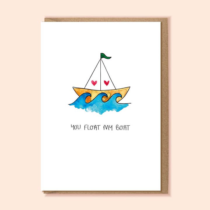 YOU FLOAT MY BOAT A6 Card for wholesale by Jemma Leigh Design