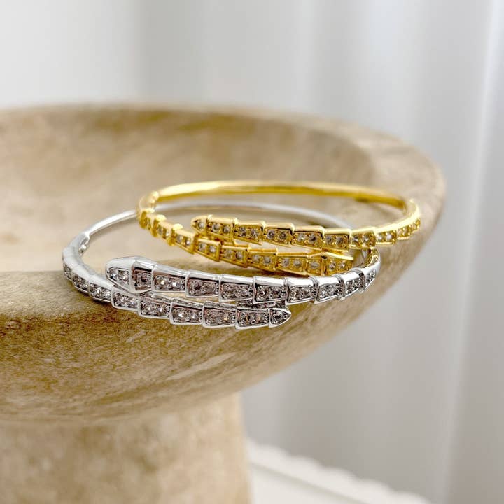 Angels Whisper Accessories - Wholesale Bangle bracelet - Seren Diamanté Sterling Silver Plated Bangle3