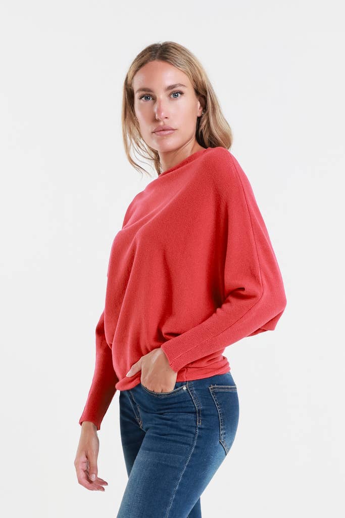 TINA Stephens Italy/Tees By Tina – Engroshandel Pullover - Dame – Mylah seriøst blød batwing sweater (BLS413)69