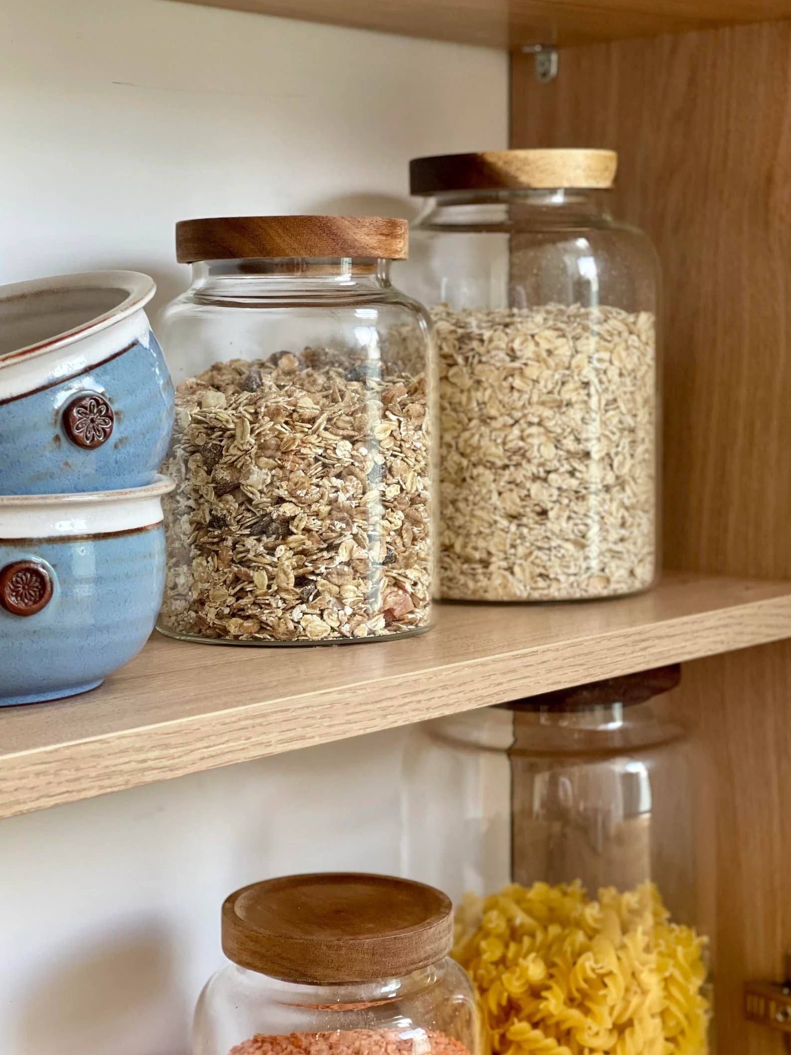 Little Crafts London LTD - Wholesale Jar - Large Acacia Pantry Jars with Acacia Wood Lid3