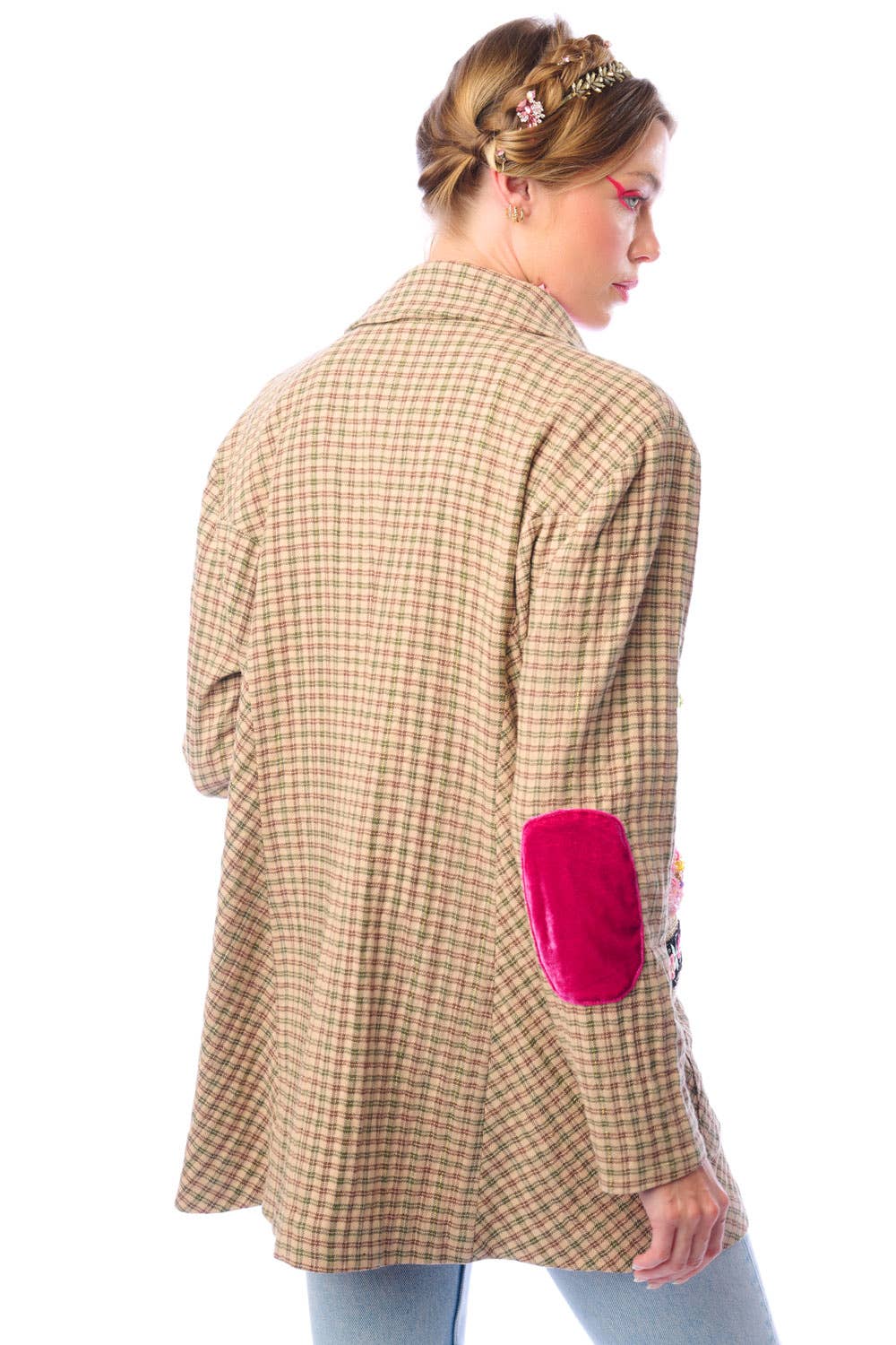 Aratta | Women's Fashion - Wholesale Blazer - Women's - Diana Beige Floral Blazer | Plaid Blazer | Flowery Jacket25