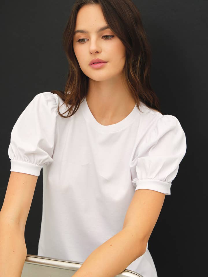 COTTON JERSEY PUFF SLEEVE T-SHIRTS for wholesale by Be Cool