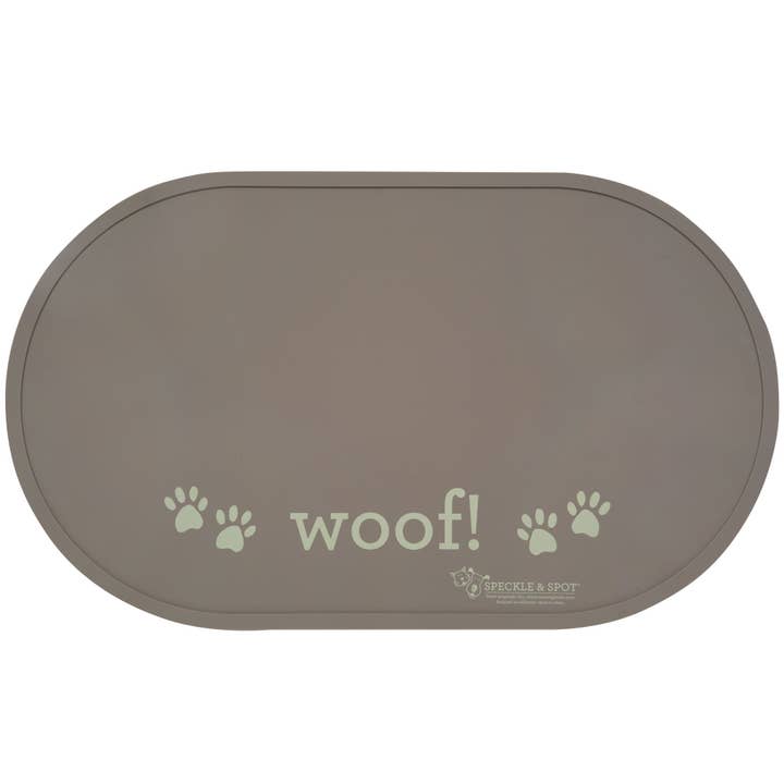 Speckle and Spot by Ore’ Originals – Individuais por atacado – Jogo Americano Oval de Silicone Grande Cinza Woof