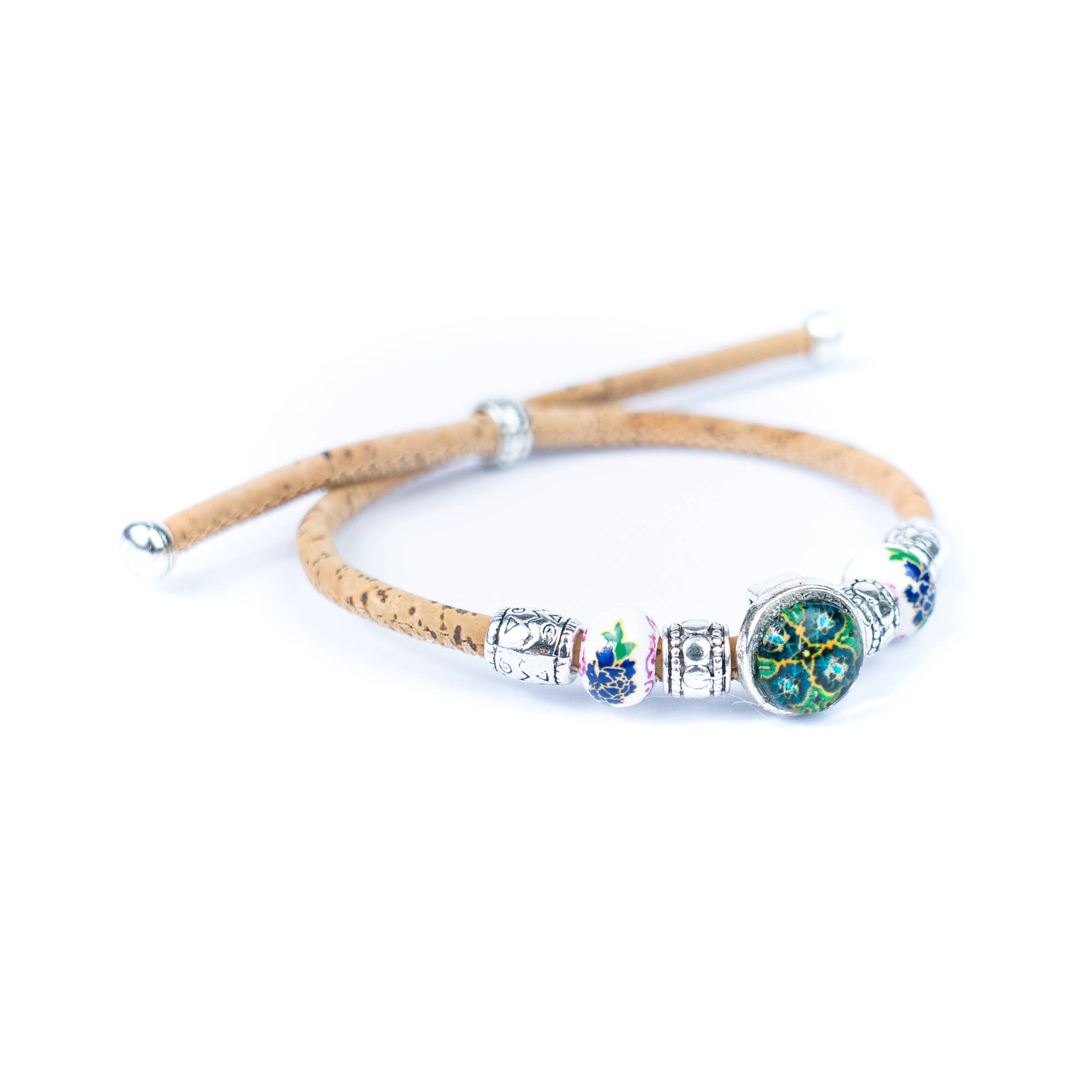 Meninas Bonitas Cork - Wholesale Charm/Dangle Bracelet - Natural cork cord and ceramic beads handmade women's fashion bracelet BR-456-MIX-52