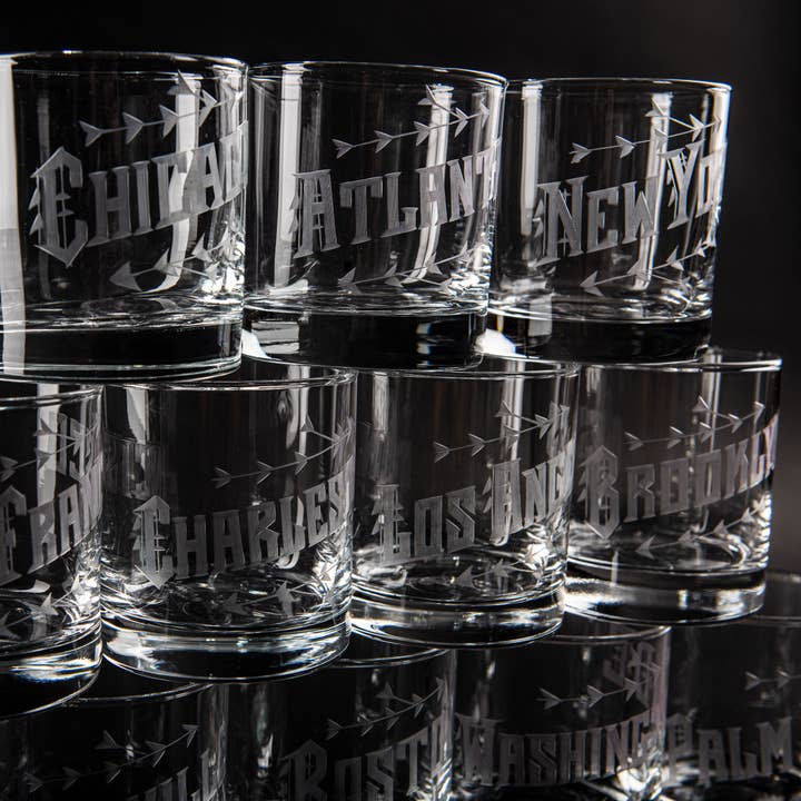 Love & Victory - Wholesale Cocktail/Liquor Glass - Custom Hand Engraved Glasses2