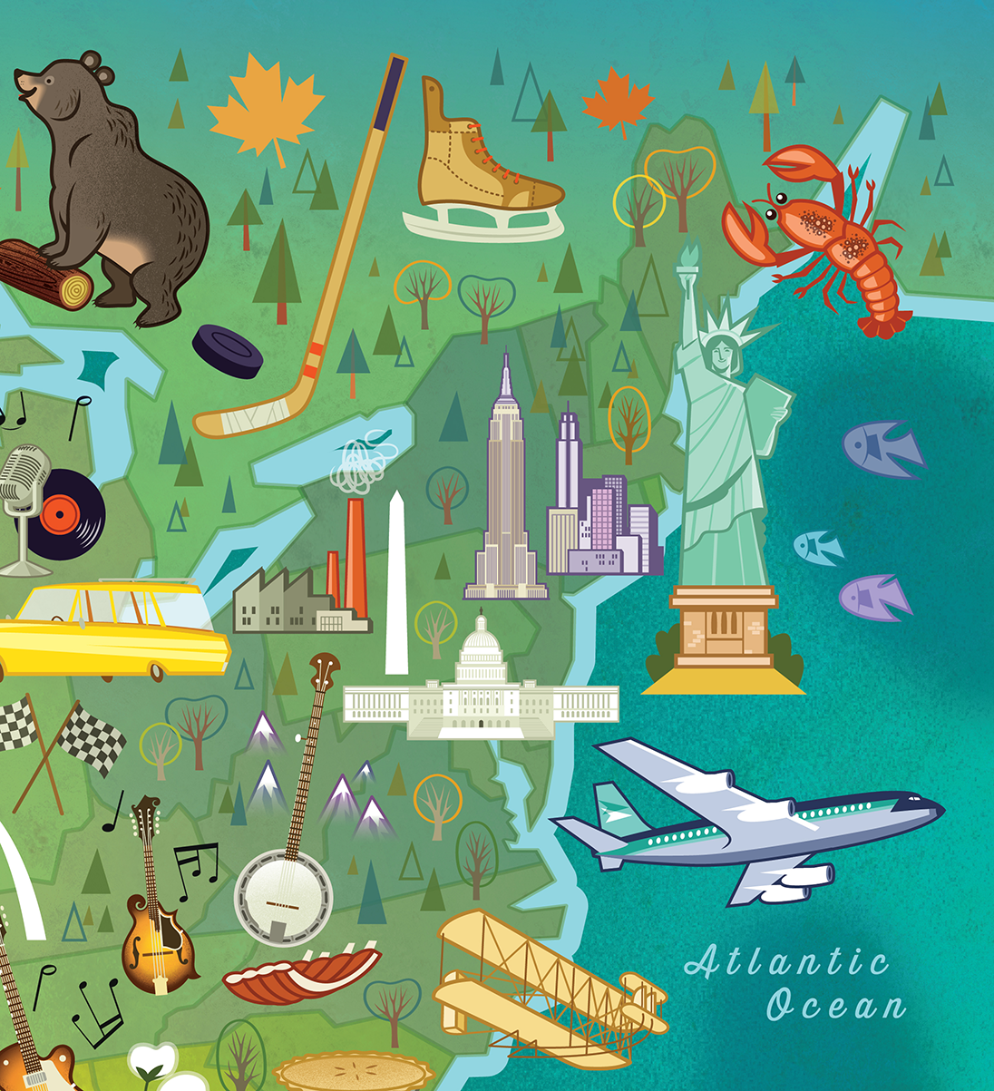 Blue Lobster Puzzles - Wholesale Puzzle - Kids - The United States 100 Pc Puzzle4