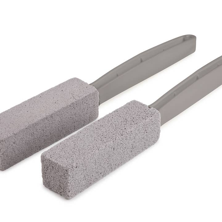 Core Home - Wholesale Toilet Bowl Brush - 2pc Long Handle Pumice Stone Toilet Brush - Pewter