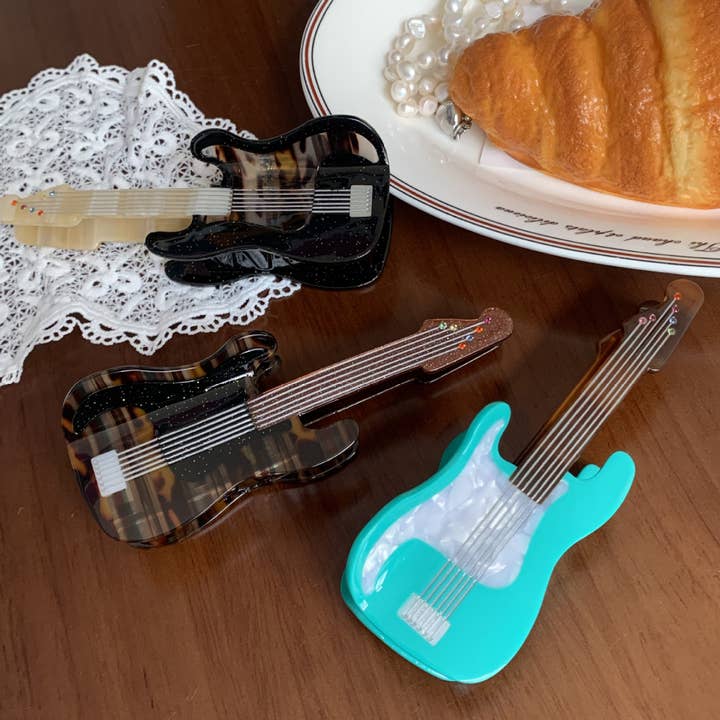 SoapElenGlen - Wholesale Hair Clip - Women's - Stylish Acetate Guitar Hair Claw, Musical Hair Accessory7