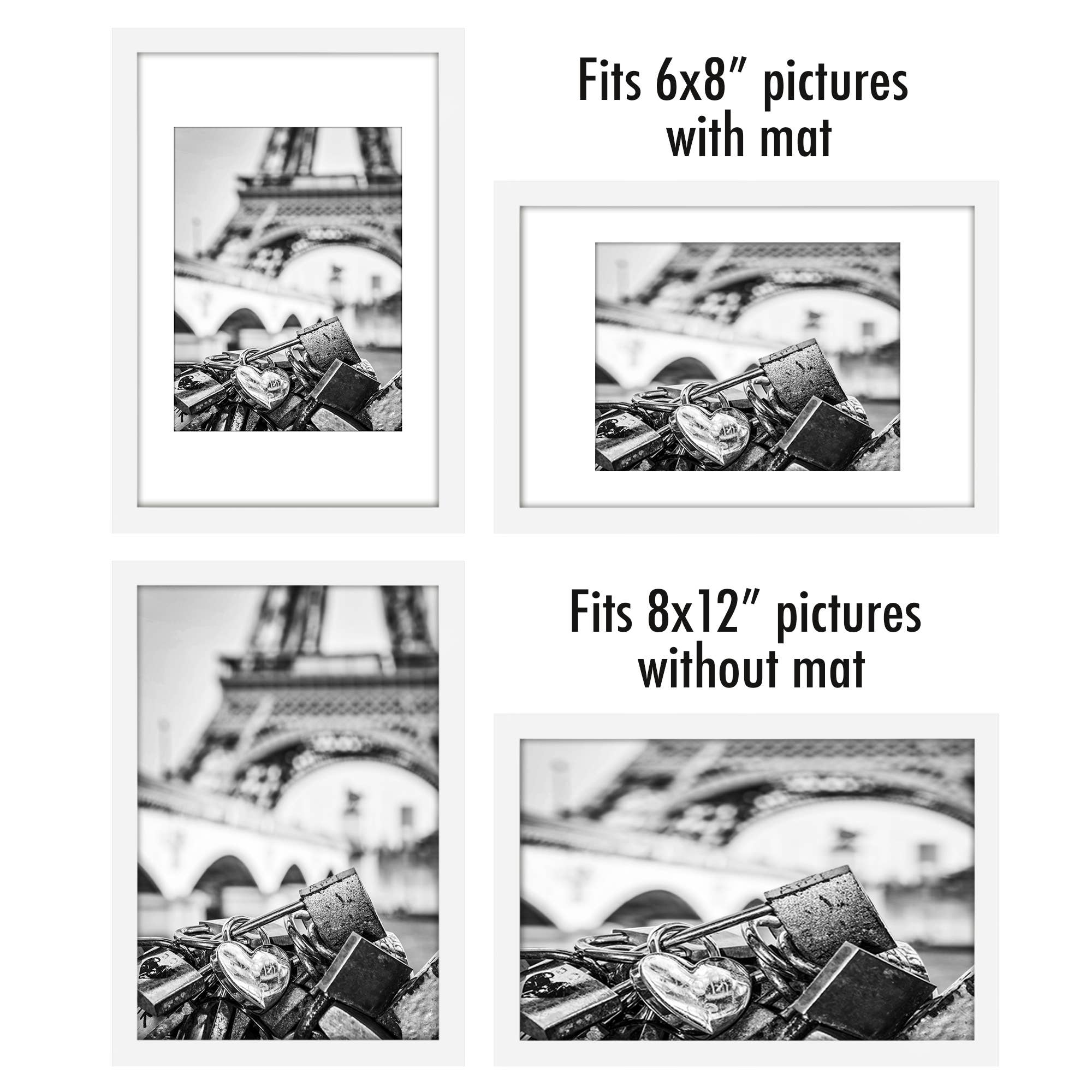 Americanflat - Wholesale Picture Frame - Americanflat Picture Frame with Mat Slim Molding (5 Pack)3