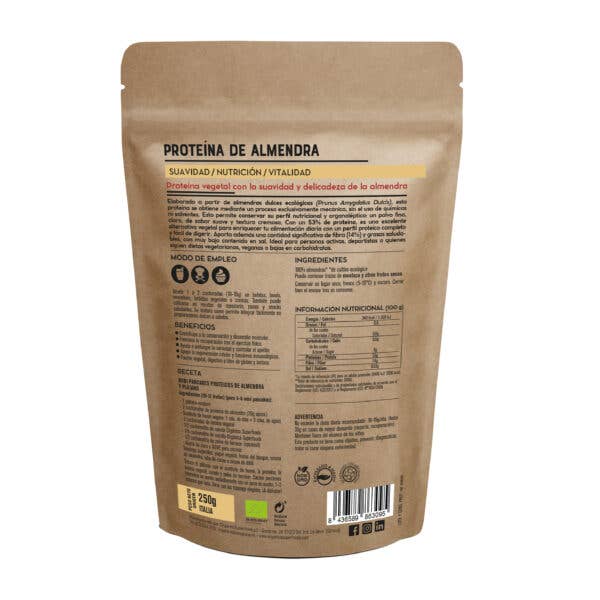 Orgánica Superfoods SL - Venta al por mayor Proteínas y superalimentos en polvo - Proteína de Almendra Ecológica - 250g1
