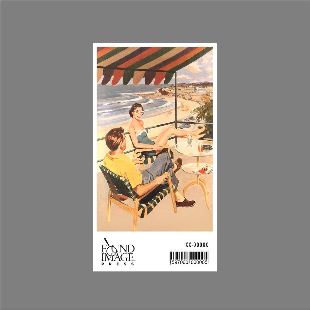 Found Image Press – wholesale Klistermärke – Klistermärke TS-345 Par som kopplar av vid havet1