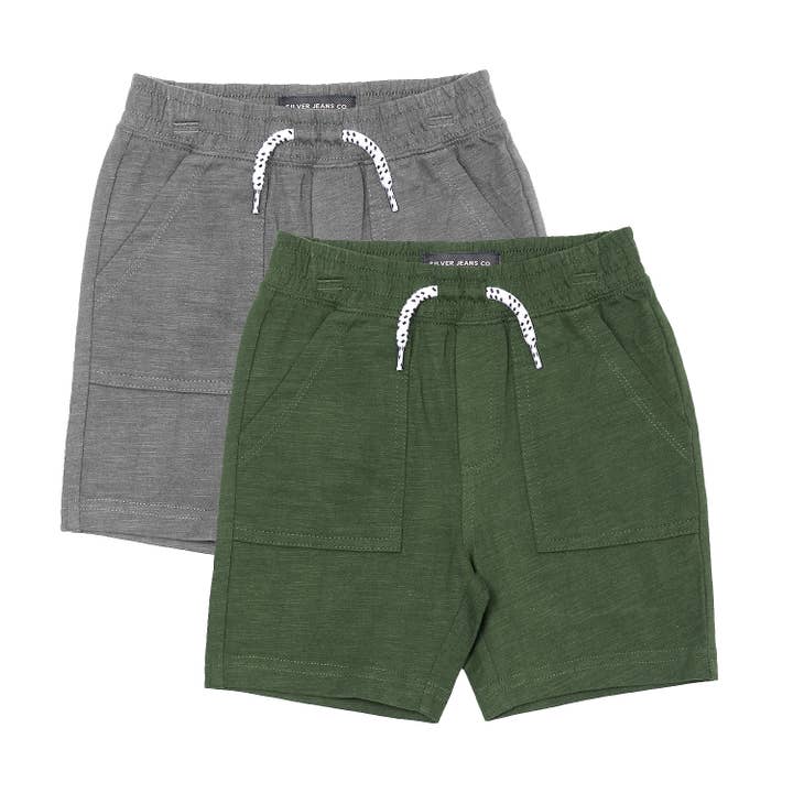 BOYS' 2 PACK SLUB FRENCH TERRY KNIT SHORTS for wholesale by Silver Jeans
