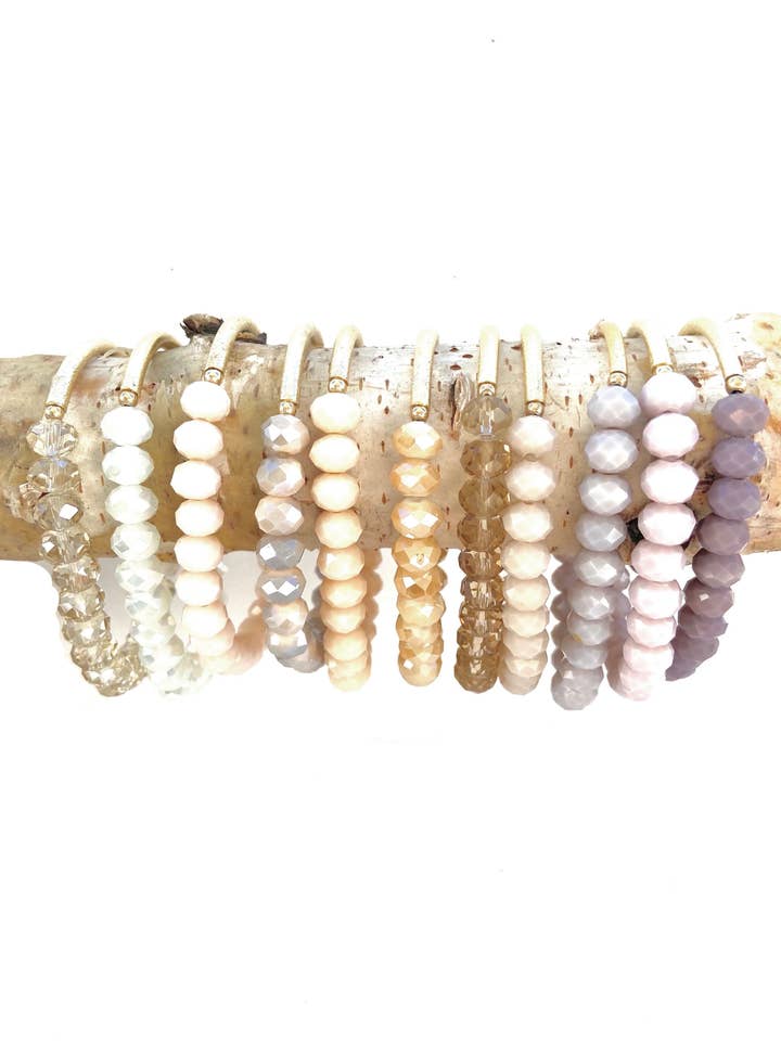 Single Bar Crystal White/Cream/Pinks Cvb2-Best Seller for wholesale by CV Designs