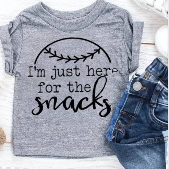Here for the snacks shirt| Baseball sibling shirt for wholesale by Ruston Rose