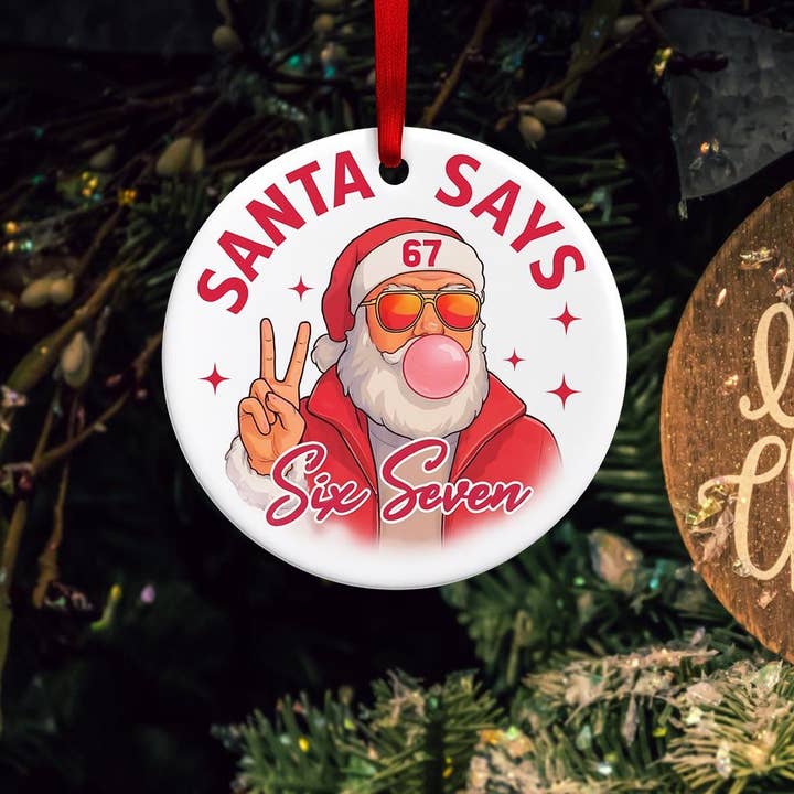 Embrova - Wholesale Ornament - Six Seven Meme Christmas Ceramic Ornament, 6-7 Meme Ornament2
