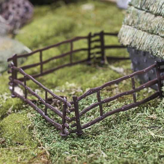 Factory Direct Craft - Wholesale Decorative Tabletop Object - 5"  x 1-3/8" Mini Plastic Farm Fence - Pack of 4 Sections3