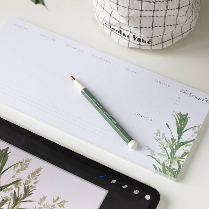 Wildblumen Atelier - Wholesale Notepad - Weekly planner pad Sea Buckthorn with 50 sheets, 30x12.5 cm5