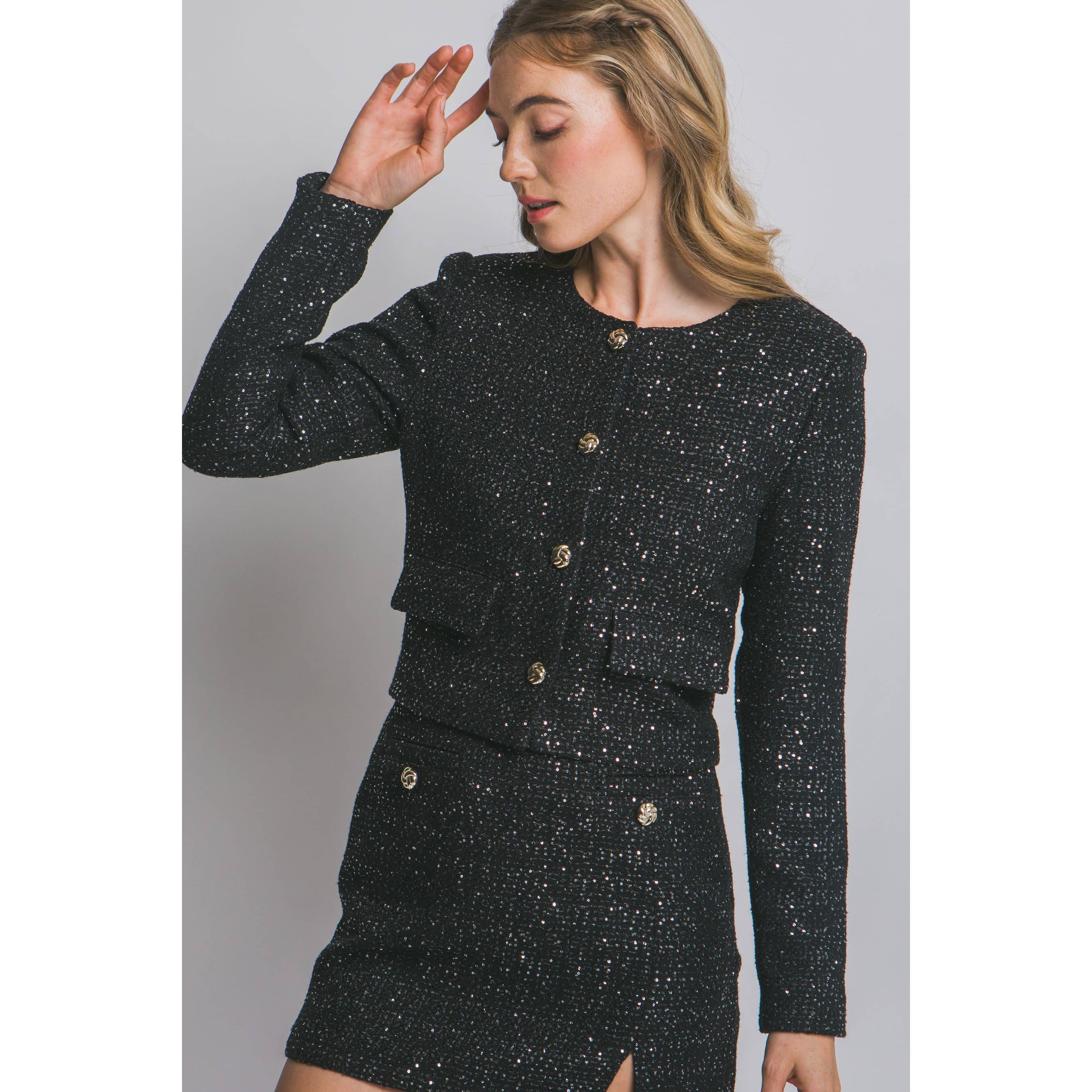 ITSSY - Wholesale Top & Skirt Set - Women's - TWEED JACKET AND MINI SKIRT SET4