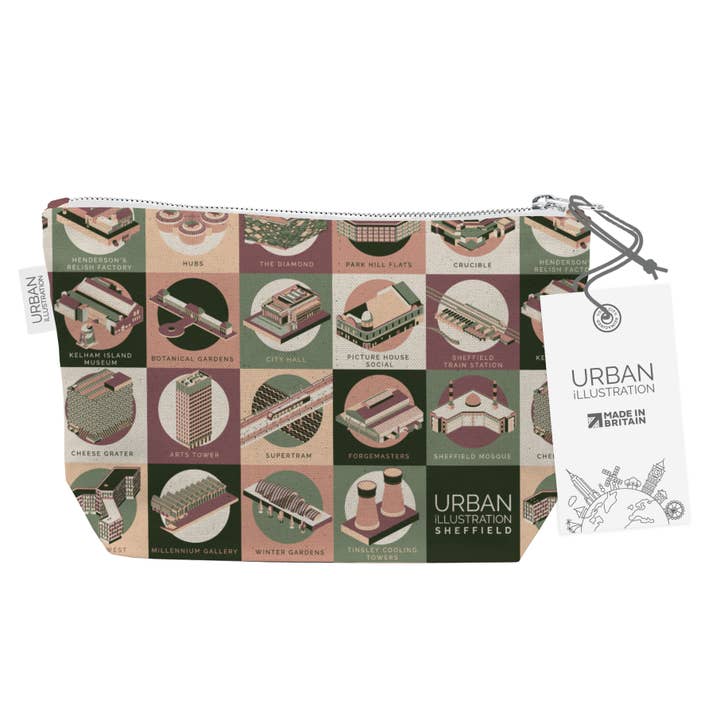 Bolsa para accesorios Urban Illustration, diseño de tablero de ajedrez Sheffield - para venta al por mayor de Parkwood Springs