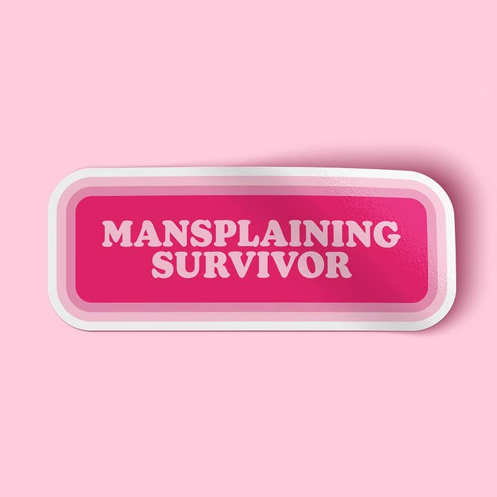 Sticker - Mansplaining Survivor for wholesale by Woman-Owned Wallet