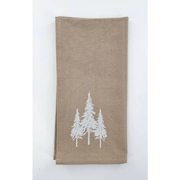Le torchon en lin The Trees Hemlock - Marron clair pour la vente par Allegheny Outfitters
