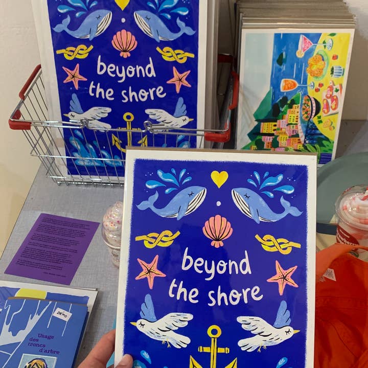 Camille Cauvez illustration et papeterie – wholesale Poster – Beyond the shore poster | nature quote sea ocean3