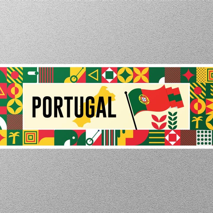 Portugal Flag Travel Sticker for wholesale by GraffMerch.com