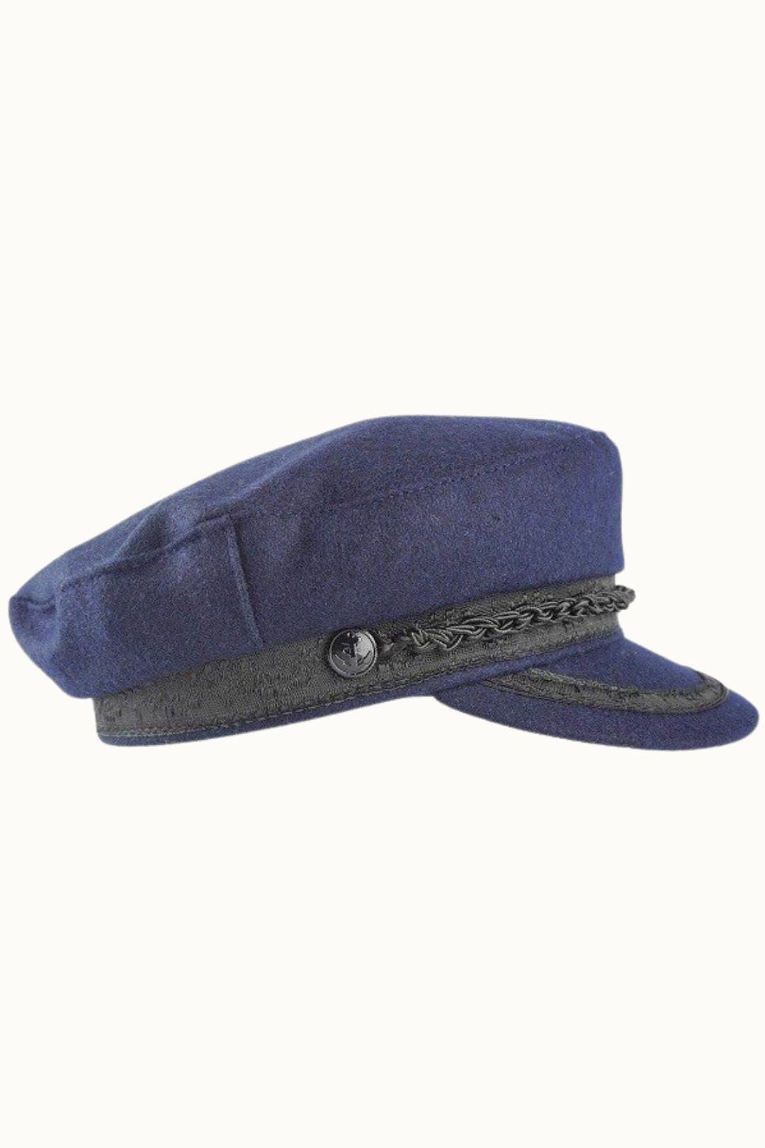 Olive & Pique - Vente Casquette gavroche – unisexe - Chapeau de marin grec en feutre de laine avec garniture en ruban0
